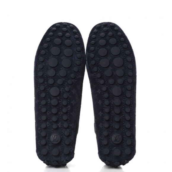 Louis Vuitton Suede Monogram Gloria Loafers 38 Marine - Picture 4 of 4